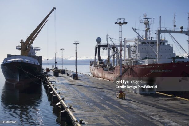 Freighters Unload At Dock; Ushuaia, Magallanes And Antartica Chilena, Argentina (Photo by: Alvis Upitis/Design Pics Editorial/Universal Images Group via Getty Images)