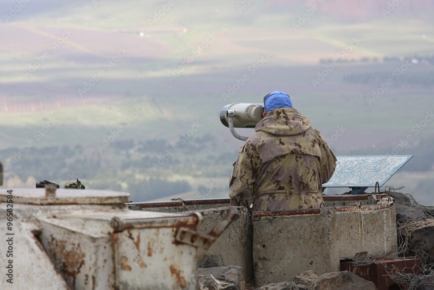 UNIFIL observers on the border of Israel and Syria