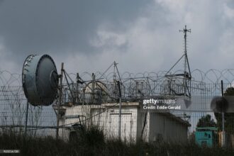A signal intelligence gathering installation of Unit 8200 an Israeli Intelligence Corps unit responsible for collecting signal intelligence (SIGINT) and code decryption located near an observation point in Misgav Am a kibbutz located close to the border with Lebanon in the Upper Galilee northern Israel